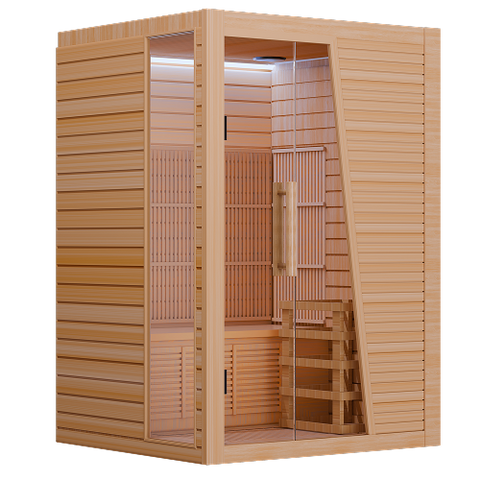 Aura Duo – 2-Person Hybrid Sauna (Infrared + Traditional Heating)