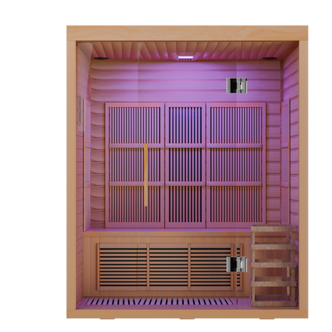 Aura Trio – 3-Person Hybrid Sauna (Infrared + Traditional Heating)