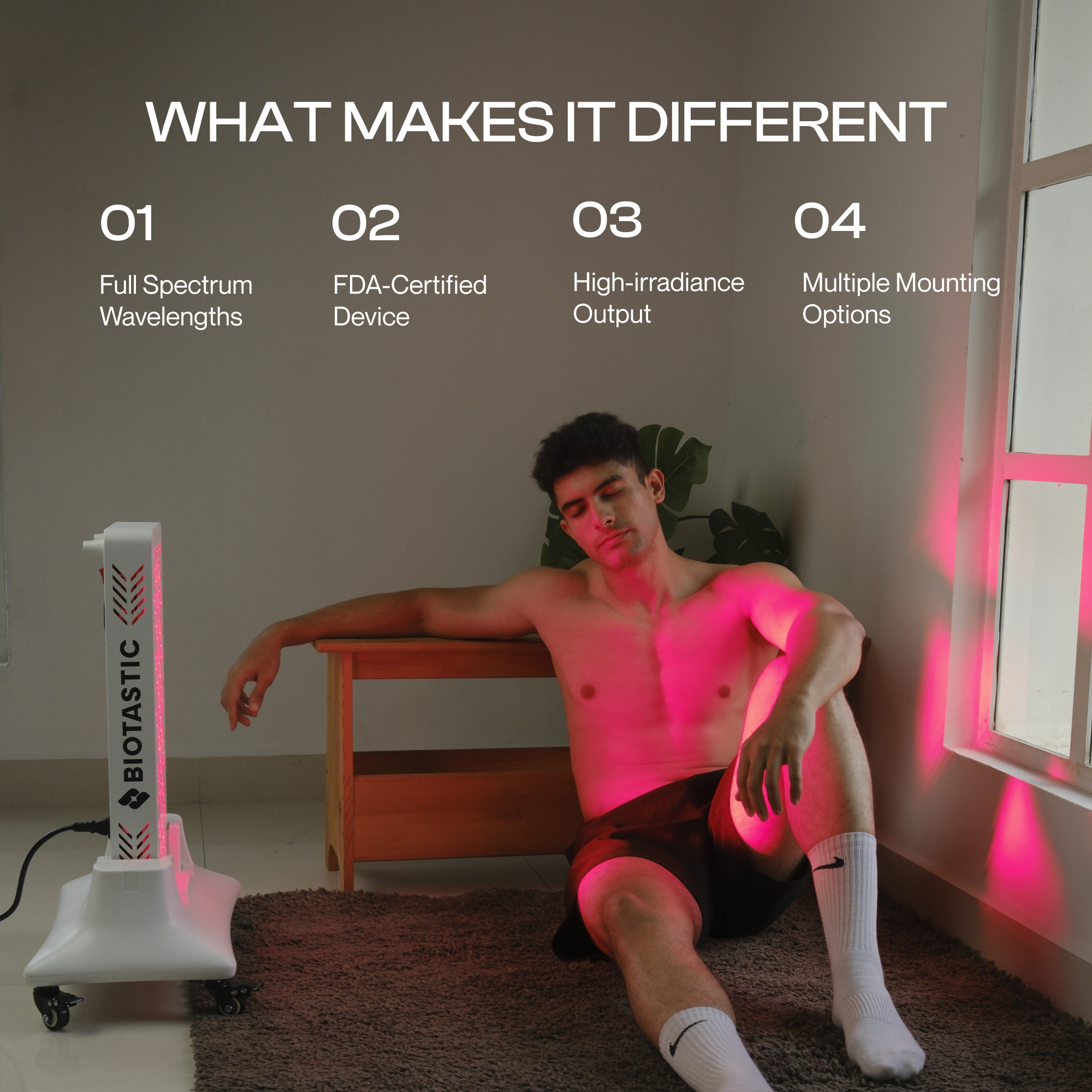 HealLite Mini 120 what makes it different feature infographic Biotastic India