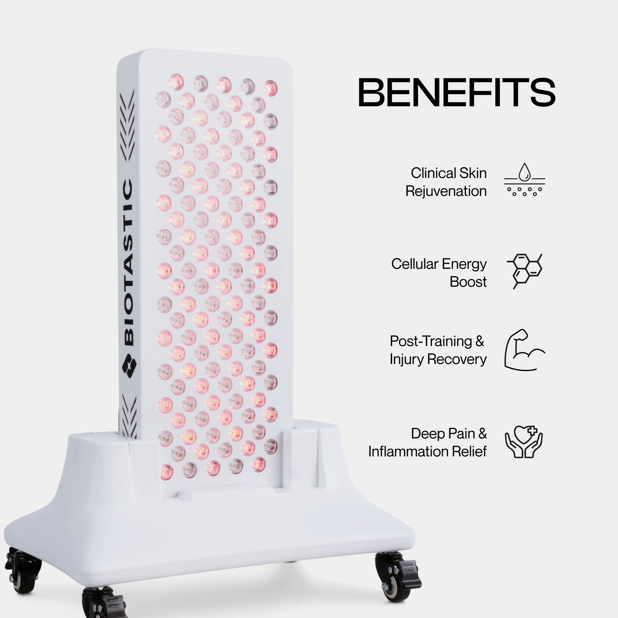 HealLite Mini 120 benefits of red light therapy infographic Biotastic India