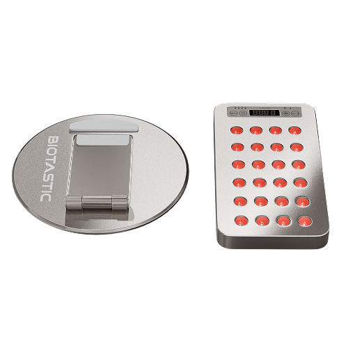 HealLite Nano compact red light therapy device top view white background Biotastic India