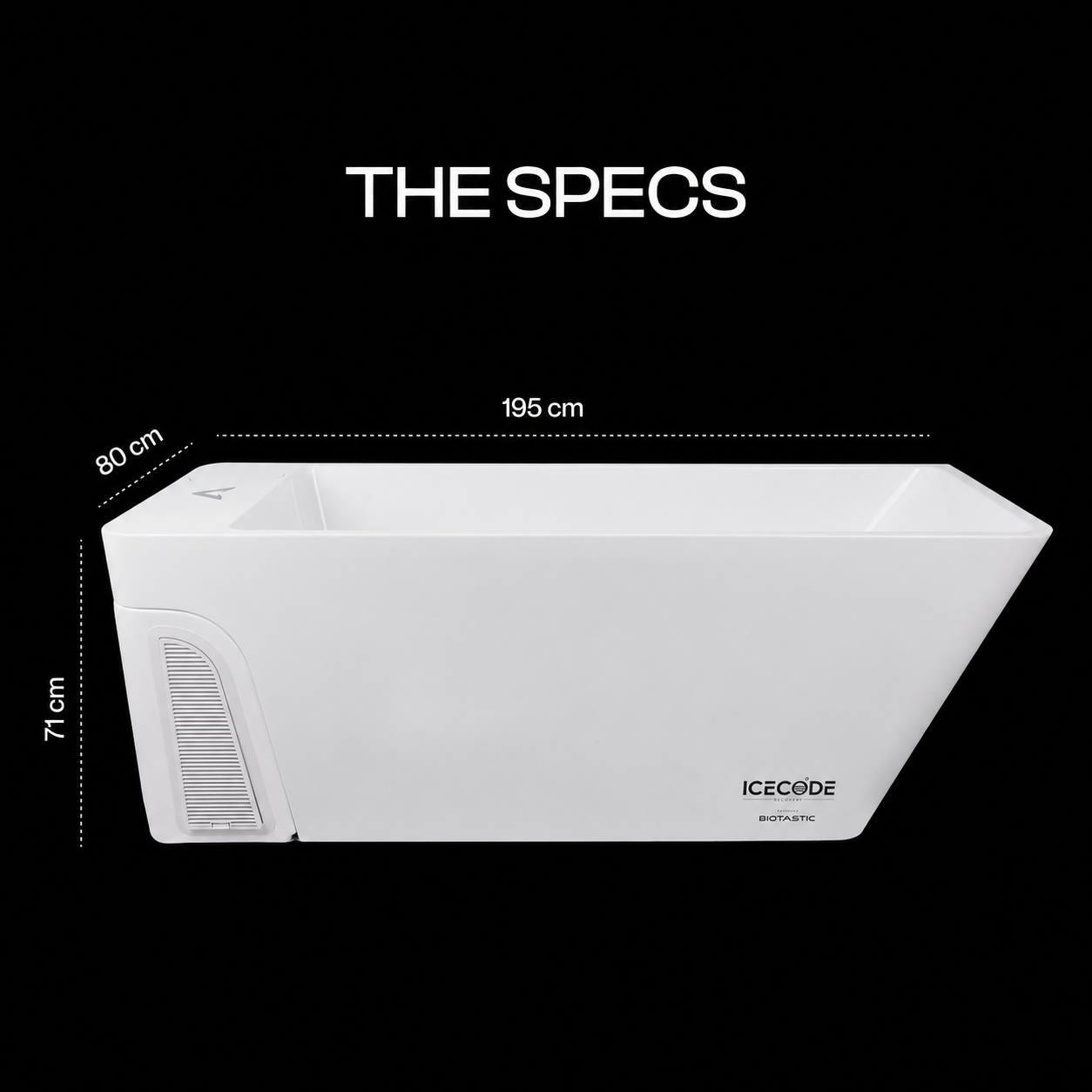 IceCode A1 — All-in-One Cold Plunge (Built-in Chiller · 1HP · 2.8kW)