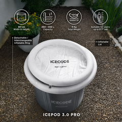 IceCode IcePod 3.0 Pro — Portable Cold Plunge Ice Bath (280–300L · Fits 6'9