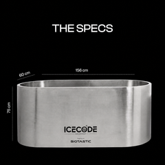 IceCode SS Oval — Stainless Steel Cold Plunge Tub (1-Person · 380-400L)