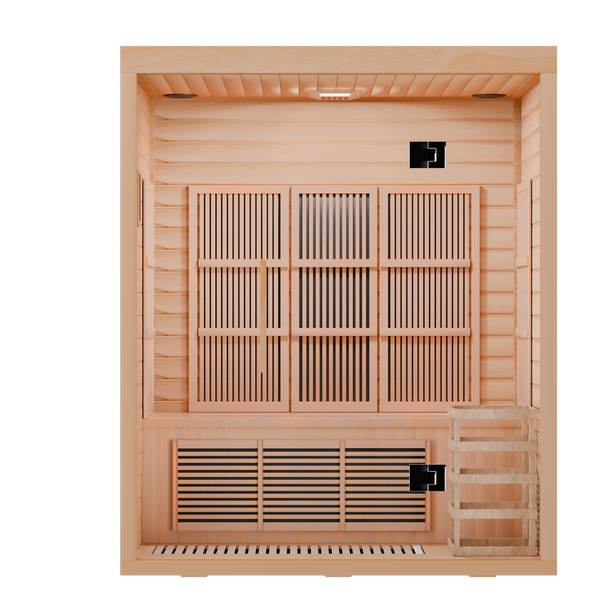 Aura Trio – 3-Person Hybrid Sauna (Infrared + Traditional Heating)