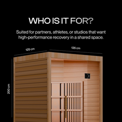 Aura Duo – 2-Person Hybrid Sauna (Infrared + Traditional Heating)